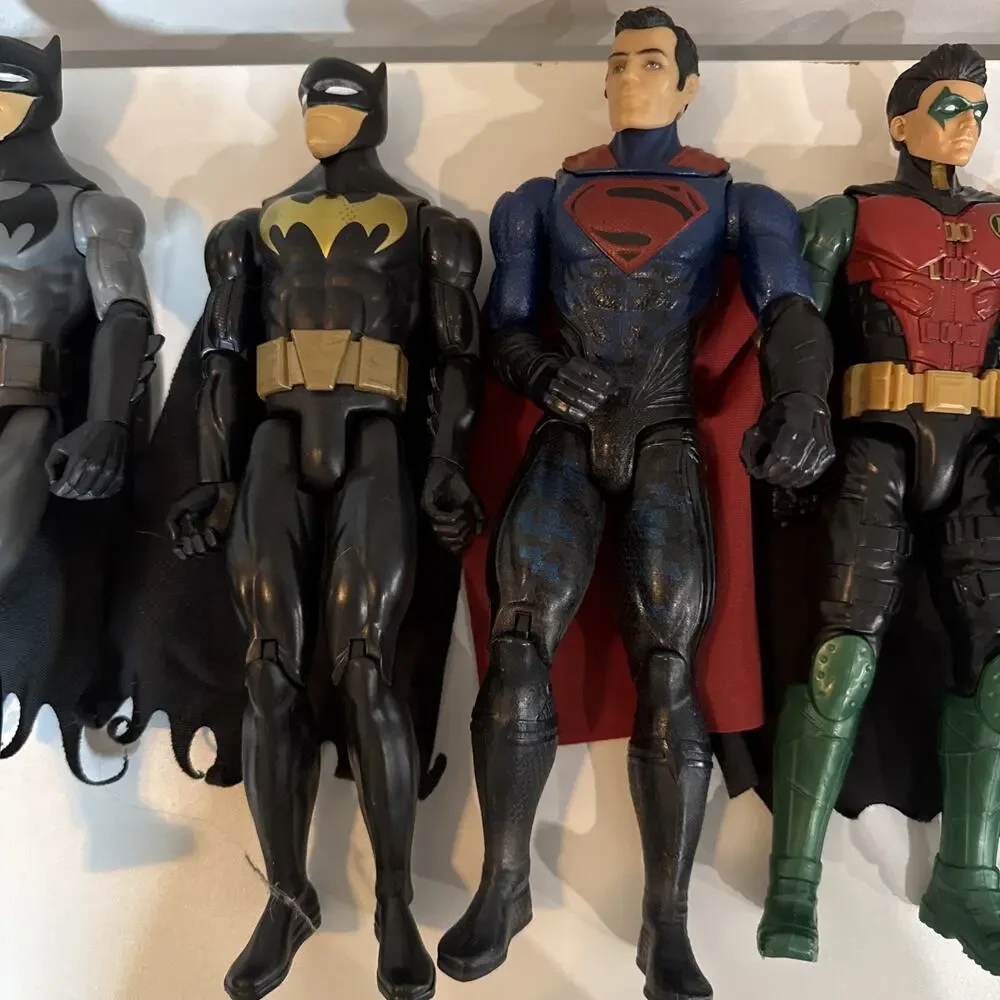 DC Comics Action Figure Lot Batman Superman Robin Joker 6 Large Figures